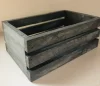 Cute and functional! Weathered wooden basket/bin perfect for any space